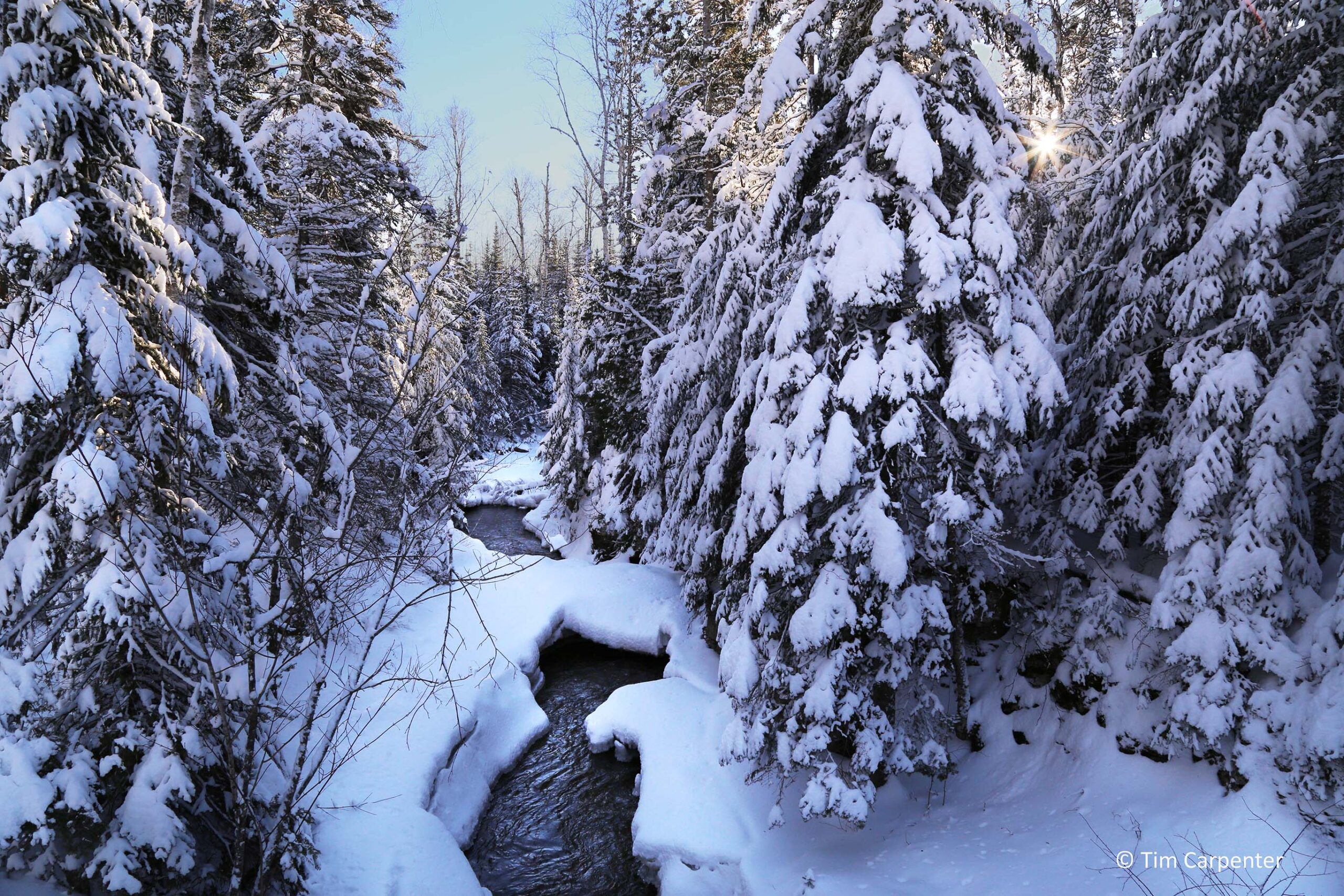 Picture of the Kadunce River with heavy snow